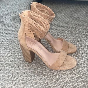 Suede Ankle Strap Heels